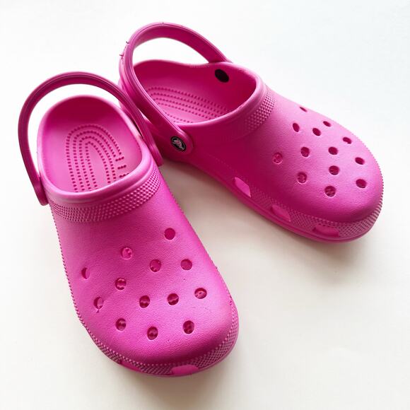 Classic Crocs Clog Hot Pink Women’s W10 Men’s M8 Lightweight Slip-On - Picture 2 of 7